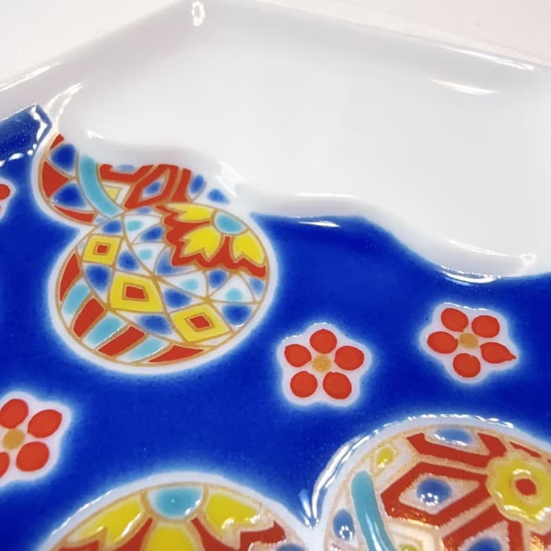 【九谷燒】青郊窯富士山造型盤-手毬