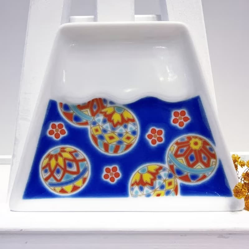 【九谷燒】青郊窯富士山造型盤-手毬