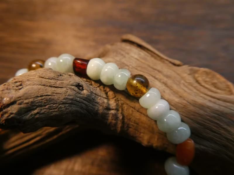 晶晶工坊*Love2hm 【糯】-A貨翡翠/紅翡 琥珀蜜蠟 設計手鍊