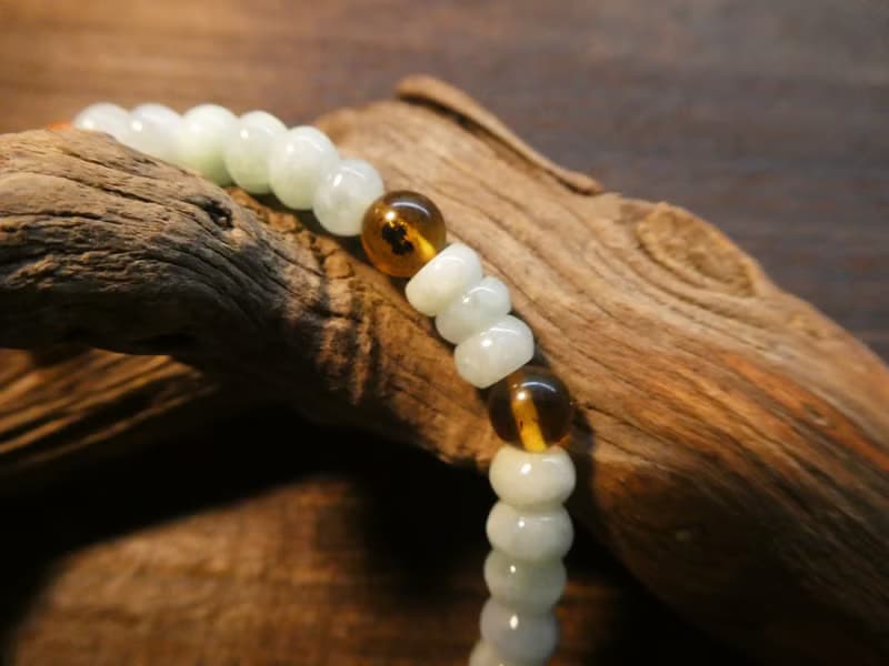 晶晶工坊*Love2hm 【糯】-A貨翡翠/紅翡 琥珀蜜蠟 設計手鍊