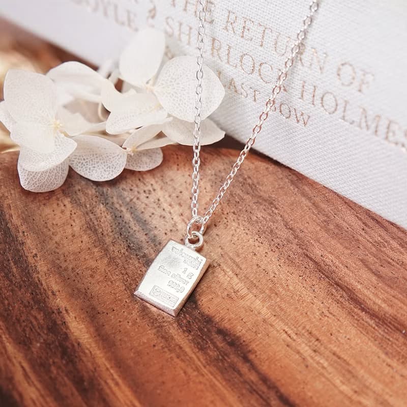 99.9%巧克力小銀磚 925純銀項鍊 女生項鍊 生日禮物