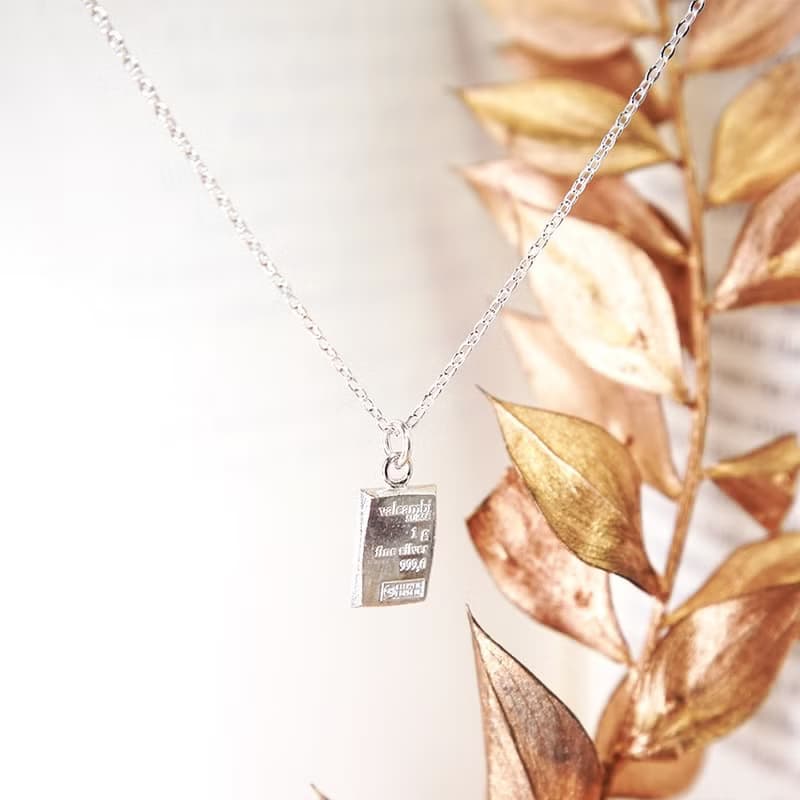 99.9%巧克力小銀磚 925純銀項鍊 女生項鍊 生日禮物