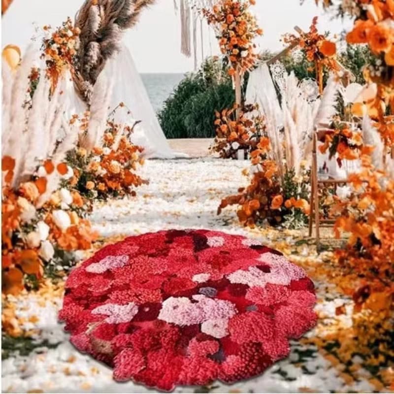 北歐風 手作 紐西蘭羊毛地毯 花海 客廳臥室床邊墊 家居裝飾