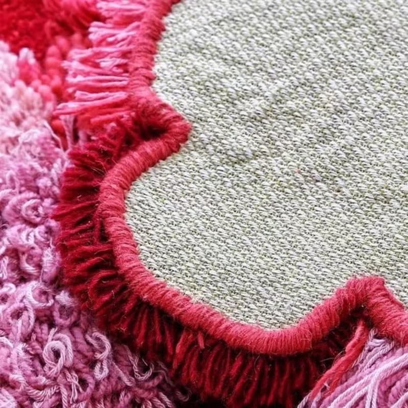 北歐風 手作 紐西蘭羊毛地毯 花海 客廳臥室床邊墊 家居裝飾