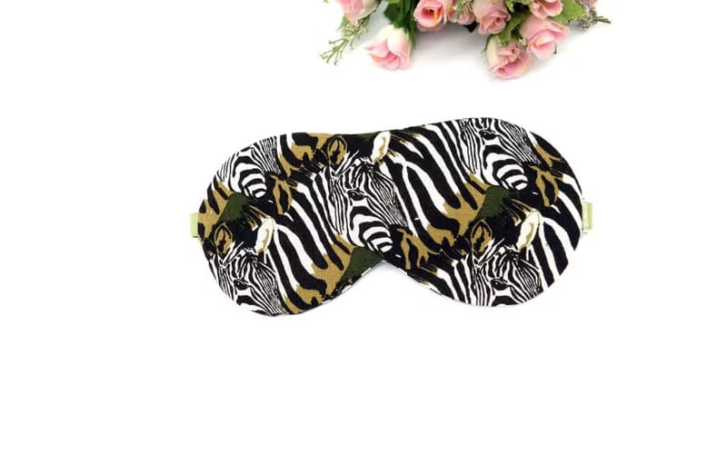墨綠底斑馬可調式睡眠眼罩附束口收納袋 sleep mask *sk*