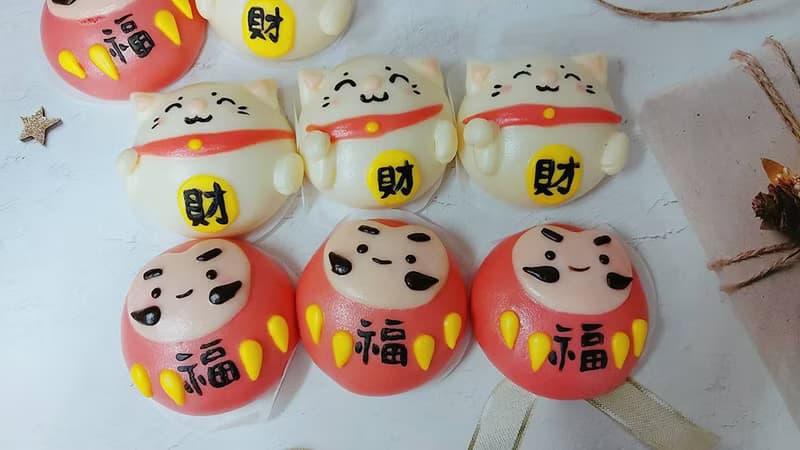 Cheerful~旺福旺財 造型饅頭 招財貓 福神 拜拜饅頭 收涎饅頭