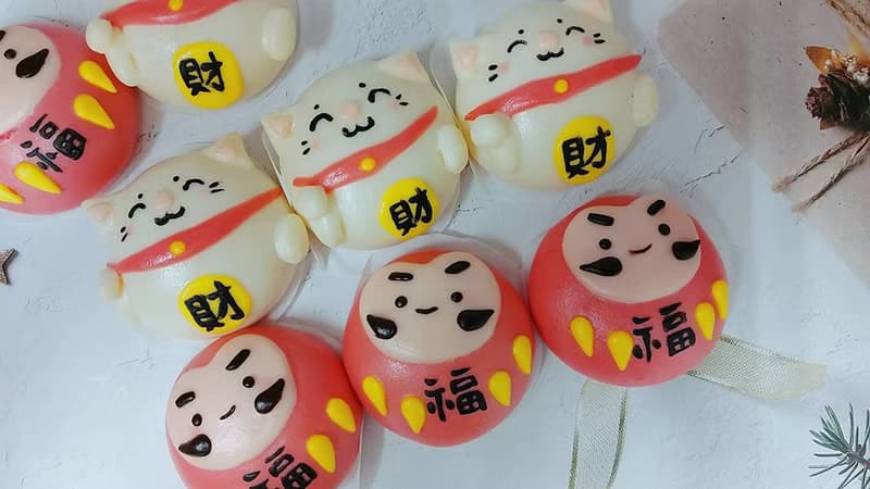 Cheerful~旺福旺財 造型饅頭 招財貓 福神 拜拜饅頭 收涎饅頭