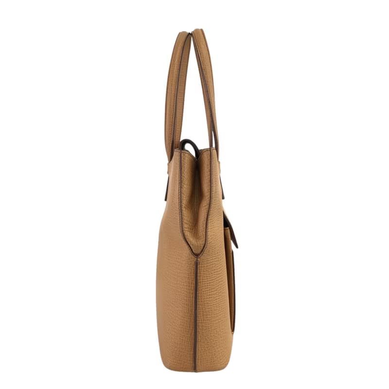 【 日本直送　名牌中古包 】LOEWE ロエベ ハンドバッグ キャメル ロゴ レザー 型押し vintage ヴィンテージ オールド smfwpe