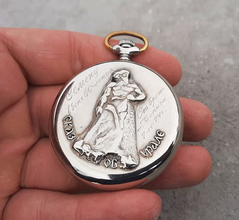 Molnija 3602 Roman dial Soviet pocket watch – mechanic Russian watch 1970s