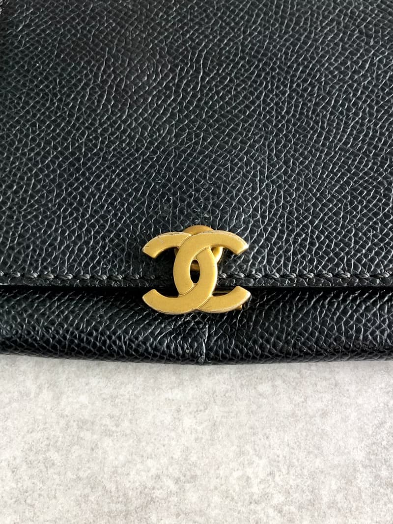 【 日本直送　名牌中古包 】CHANEL シャネル コインケース ブラック ココマーク キャビアスキン vintage ヴィンテージ オールド zmnjmp