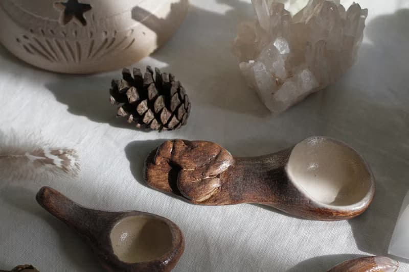 純手捏松鼠造型陶瓷湯匙/陶匙