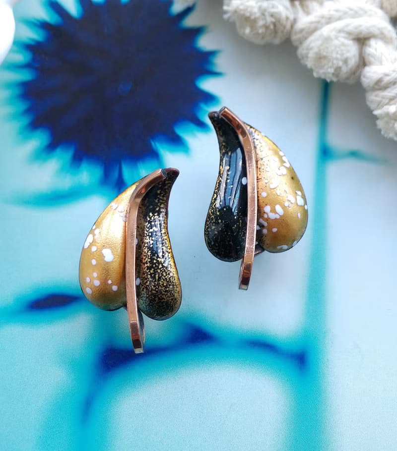 Vintage Jewelry 西洋古董飾品 MATISSE Renoir 心形葉 夾式耳環
