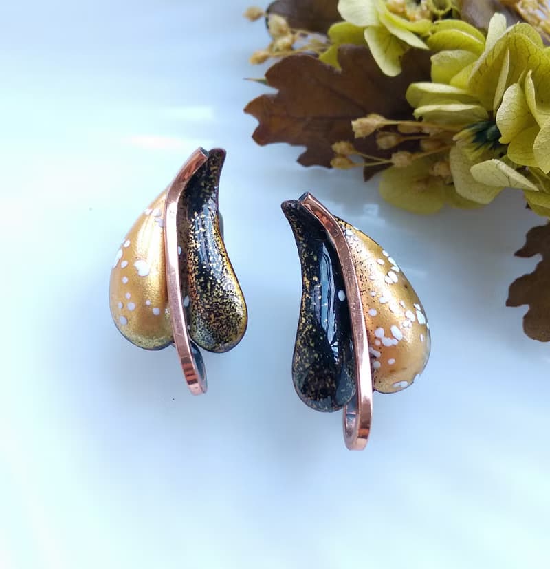 Vintage Jewelry 西洋古董飾品 MATISSE Renoir 心形葉 夾式耳環