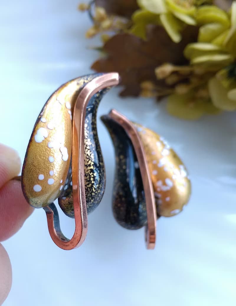 Vintage Jewelry 西洋古董飾品 MATISSE Renoir 心形葉 夾式耳環
