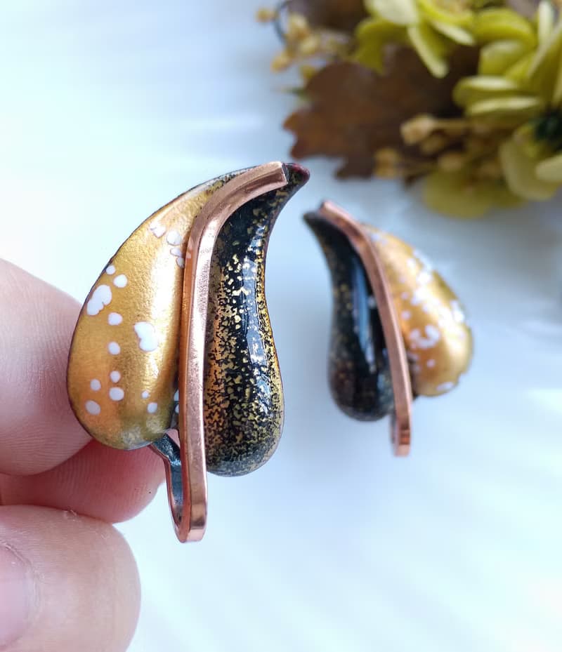 Vintage Jewelry 西洋古董飾品 MATISSE Renoir 心形葉 夾式耳環