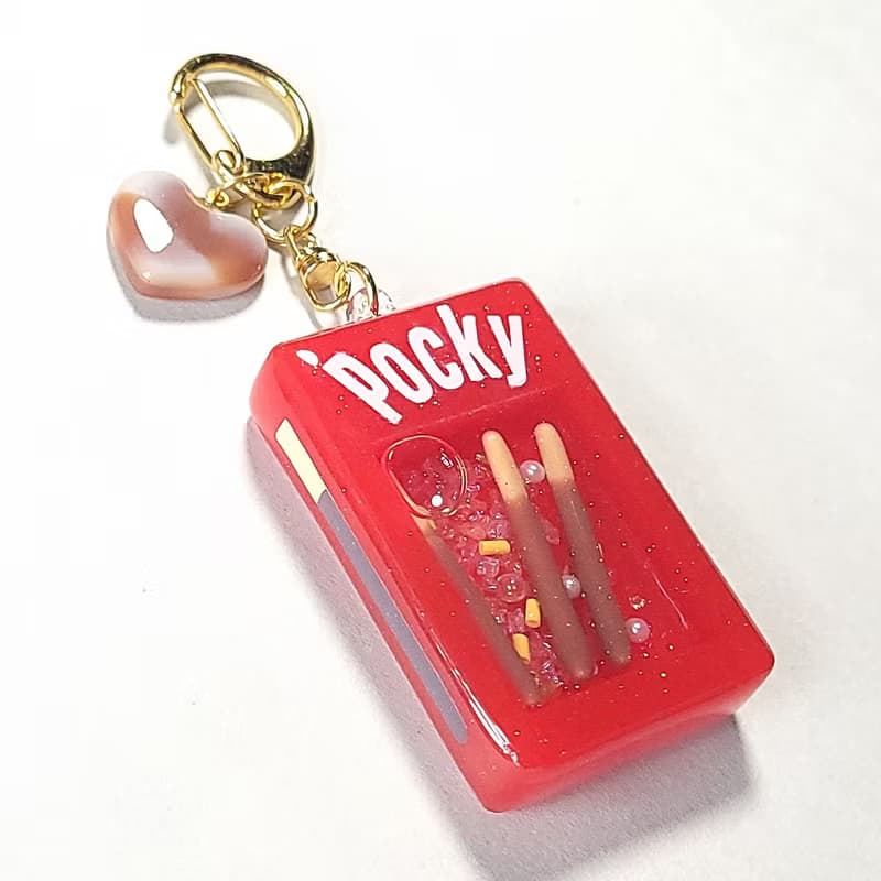 個人化 經典Pocky流沙+愛心 鑰匙圈 英文名字 Shaker