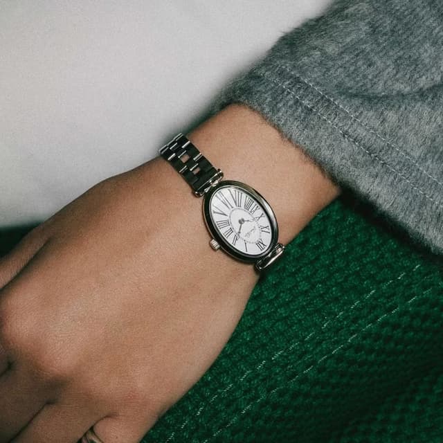 【Ven & Qu】Dome 銀白手錶 – 21×31 mm 不鏽鋼錶殼