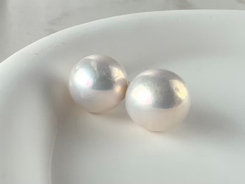 素耳釘 天然淡水珍珠 大珍珠 純銀 耳釘 耳環 簡約