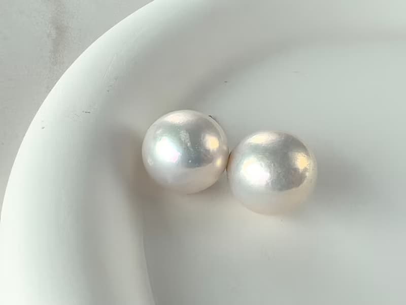 素耳釘 天然淡水珍珠 大珍珠 純銀 耳釘 耳環 簡約