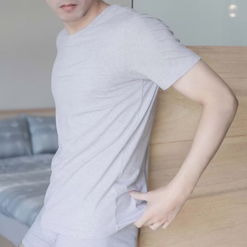 GOTS認證MIT有機棉素面短袖男內衣-共4色/男朋友禮物/父親節