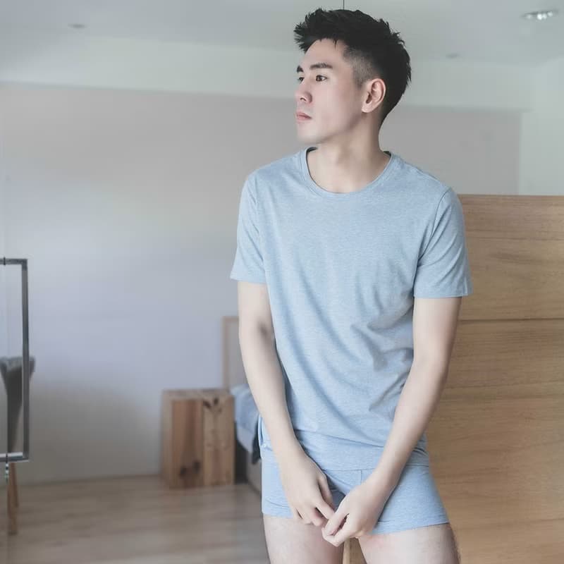 GOTS認證MIT有機棉素面短袖男內衣-共4色/男朋友禮物/父親節