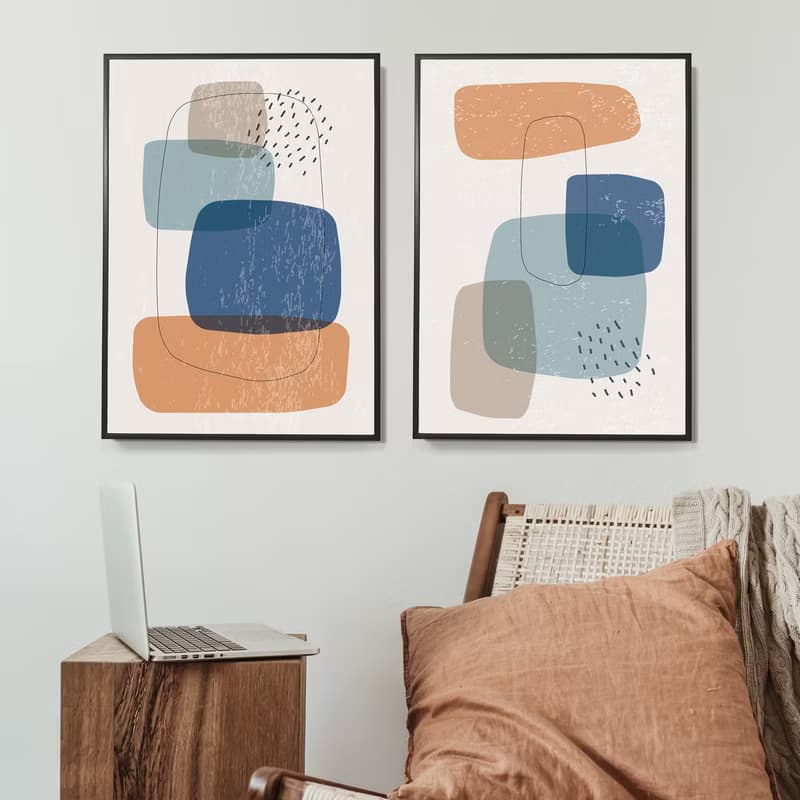 幾何 • 方形疊層III - 幾何/抽象/復古/民宿/咖啡廳/掛畫/送禮