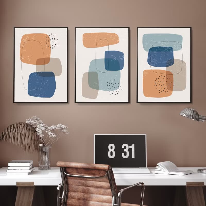 幾何 • 方形疊層III - 幾何/抽象/復古/民宿/咖啡廳/掛畫/送禮