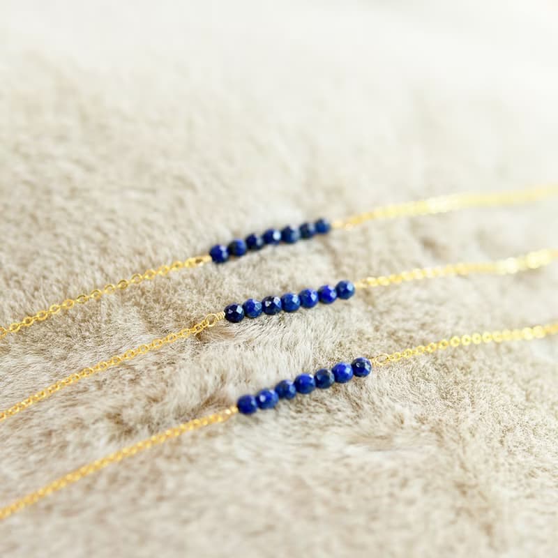 幸運と成功運UP、成功へ導く　ラピスラズリ lucky 7 ブレスレット 12月誕生石　単品