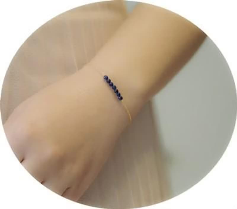 幸運と成功運UP、成功へ導く　ラピスラズリ lucky 7 ブレスレット 12月誕生石　単品