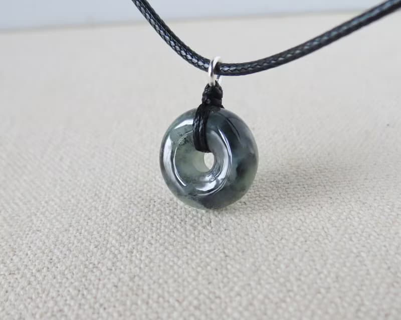 【金剛結】本命年【平安如意】冰烏雞翡翠韓國蠟線項鍊SE20避邪