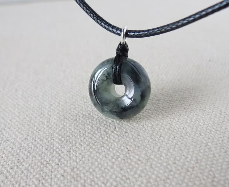 【金剛結】本命年【平安如意】冰烏雞翡翠韓國蠟線項鍊SE20避邪