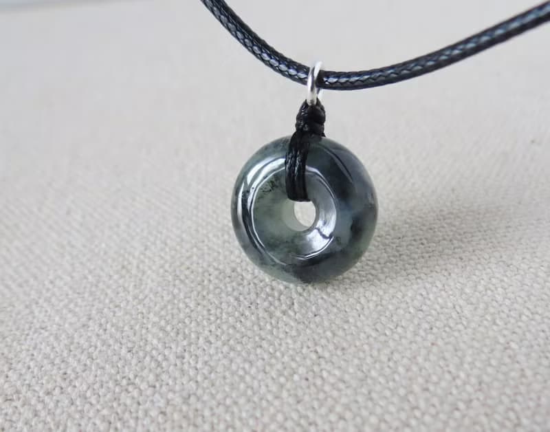 【金剛結】本命年【平安如意】冰烏雞翡翠韓國蠟線項鍊SE20避邪