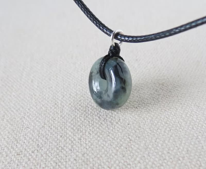 【金剛結】本命年【平安如意】冰烏雞翡翠韓國蠟線項鍊SE20避邪