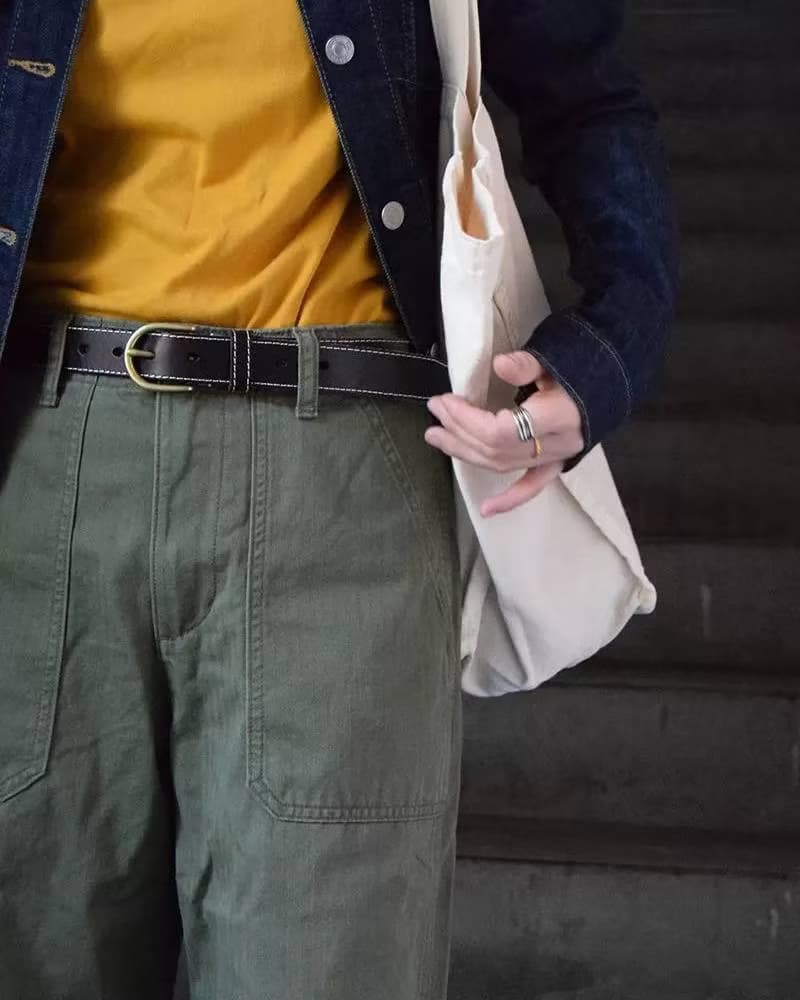 手工復古女士港風牛仔百搭簡約褲帶皮帶