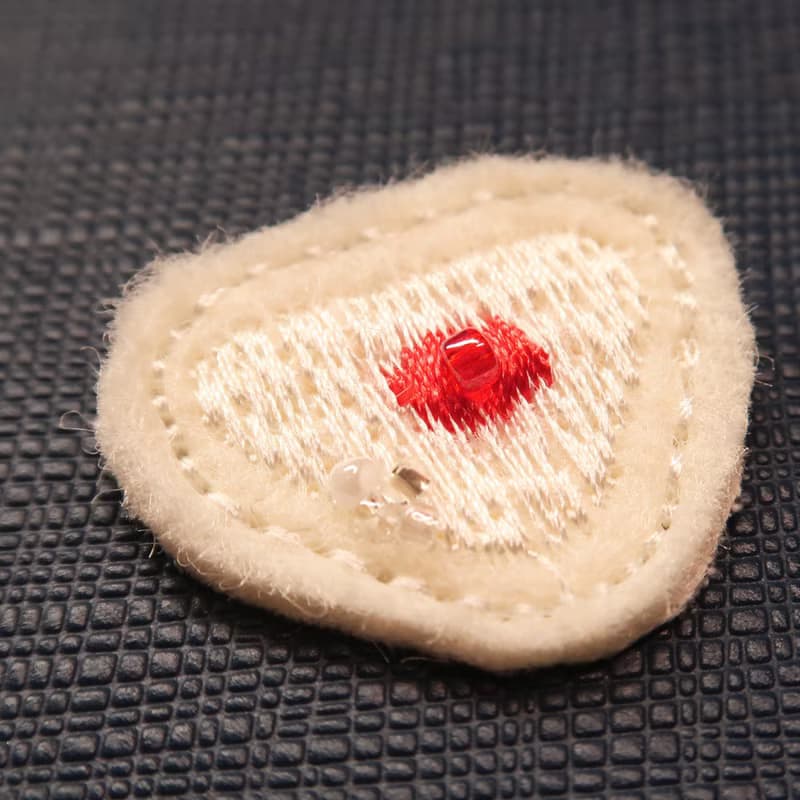 美味飯糰手做刺繡髮夾 (3枚組)