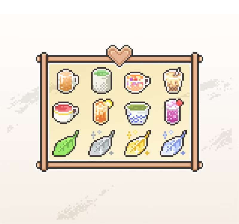 【數位】Twitch小奇點及訂閱者徽章/忠誠徽章套圖/像素風/茶葉飲料