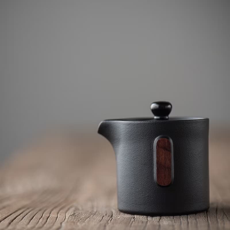 聞說|云起黑砂釉日式粗陶一壺兩杯快客杯