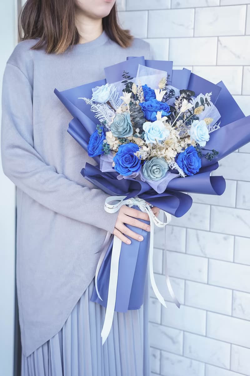 【竒花】雲畫月光花束 畢業 生日禮物 永生乾燥花 告白求婚花