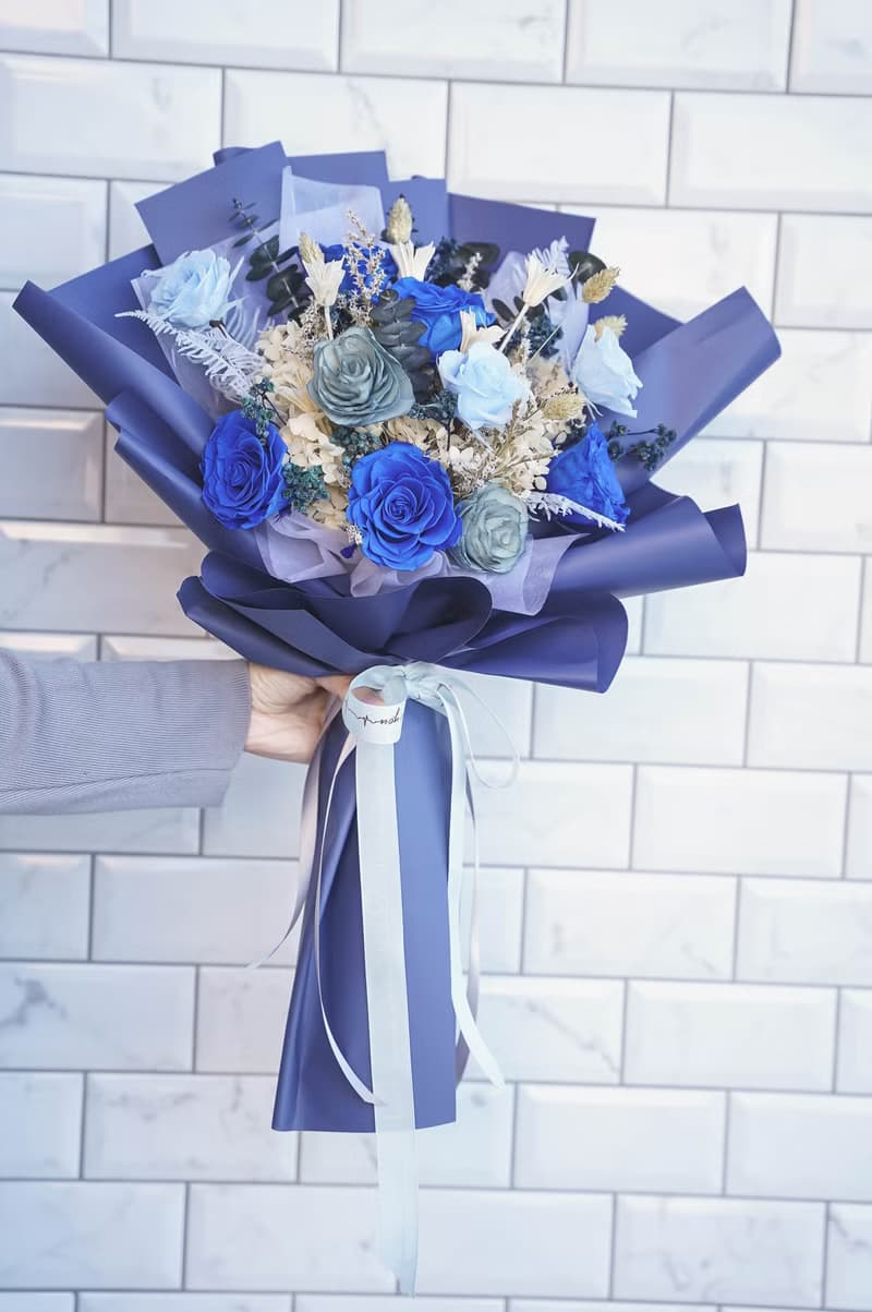 【竒花】雲畫月光花束 畢業 生日禮物 永生乾燥花 告白求婚花
