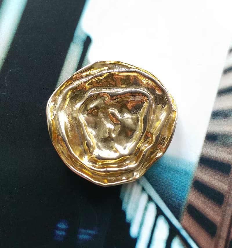 【西洋古董飾品】金色調  漣漪效應 圍巾夾 絲巾扣 絲巾夾
