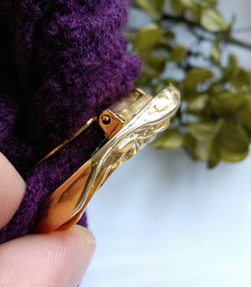 【西洋古董飾品】金色調  漣漪效應 圍巾夾 絲巾扣 絲巾夾