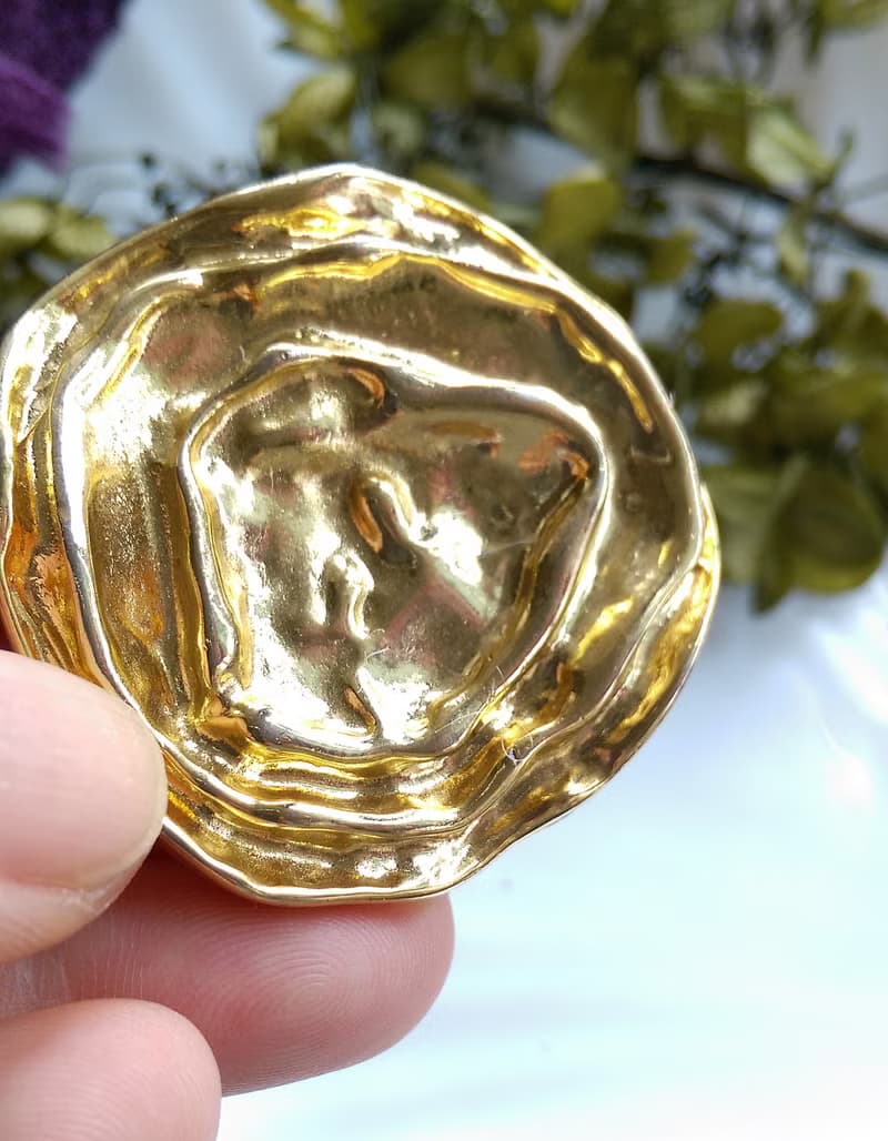 【西洋古董飾品】金色調  漣漪效應 圍巾夾 絲巾扣 絲巾夾