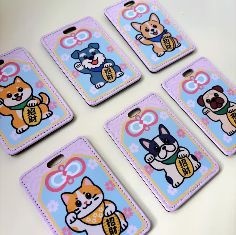 櫻花招財貓 卡套/ 行李牌 /可愛守護 財運滿滿  (現貨)