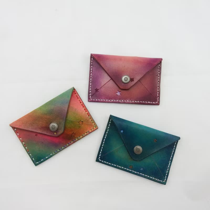 手染簡約皮革名片夾
