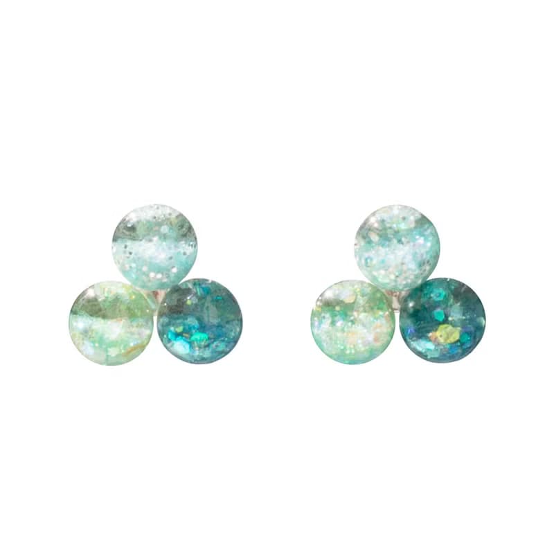 Colorful Snowball Pinwheel Earrings