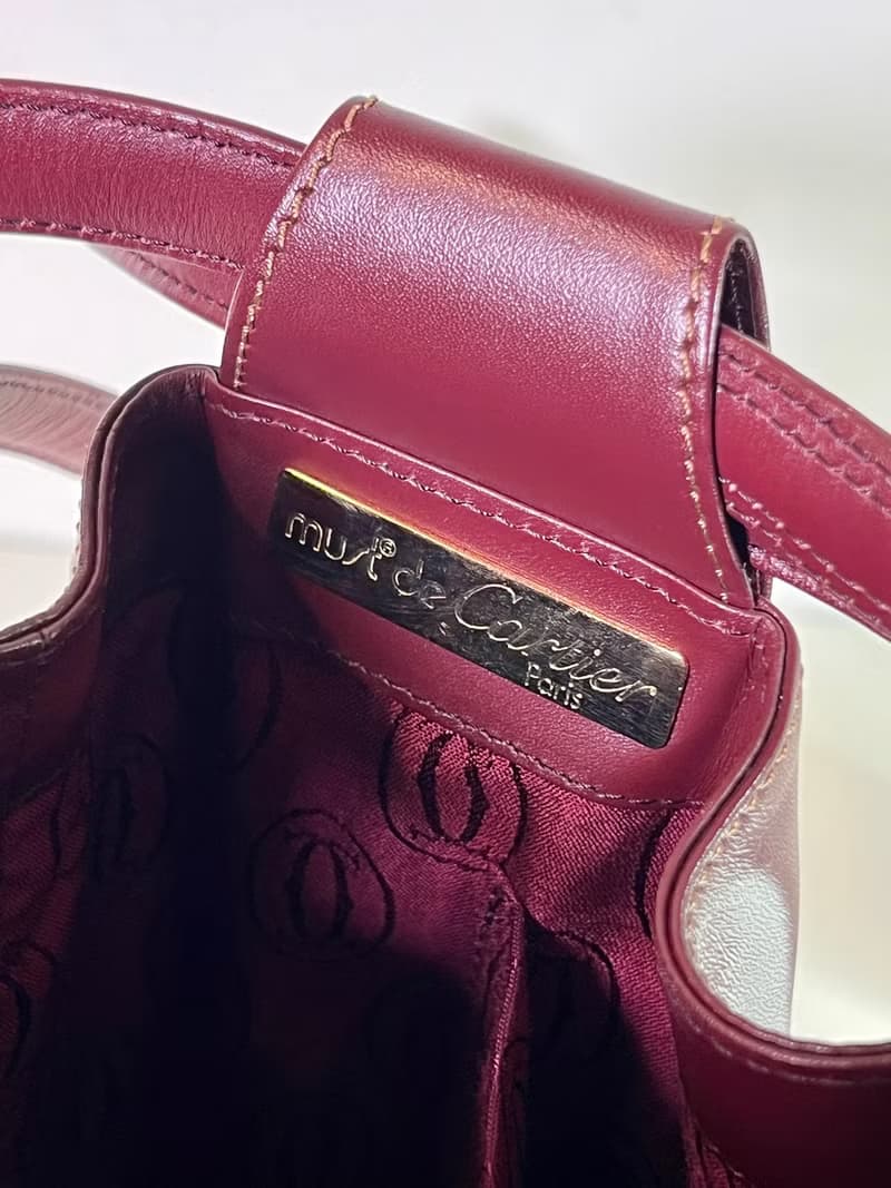 Cartier Bucket bag 酒紅色氣質水桶包肩背側背孭手袋 中古二手