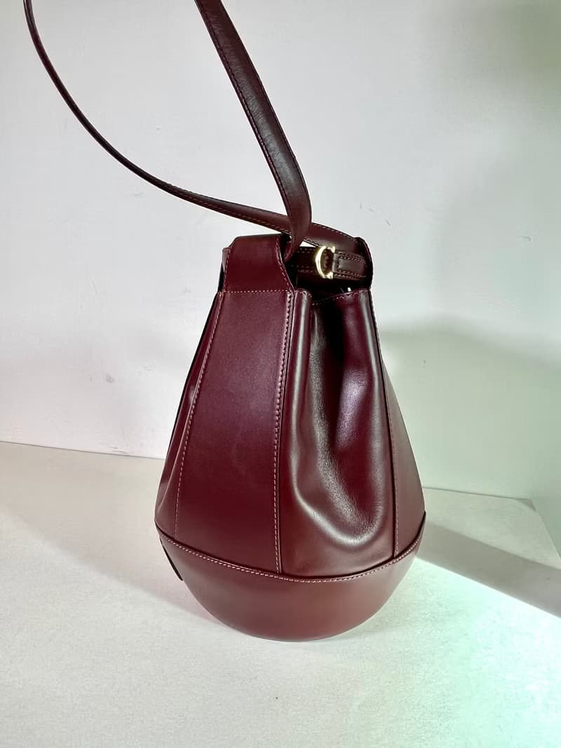 Cartier Bucket bag 酒紅色氣質水桶包肩背側背孭手袋 中古二手