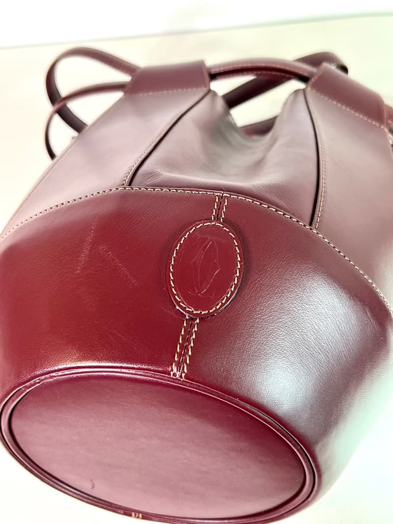 Cartier Bucket bag 酒紅色氣質水桶包肩背側背孭手袋 中古二手