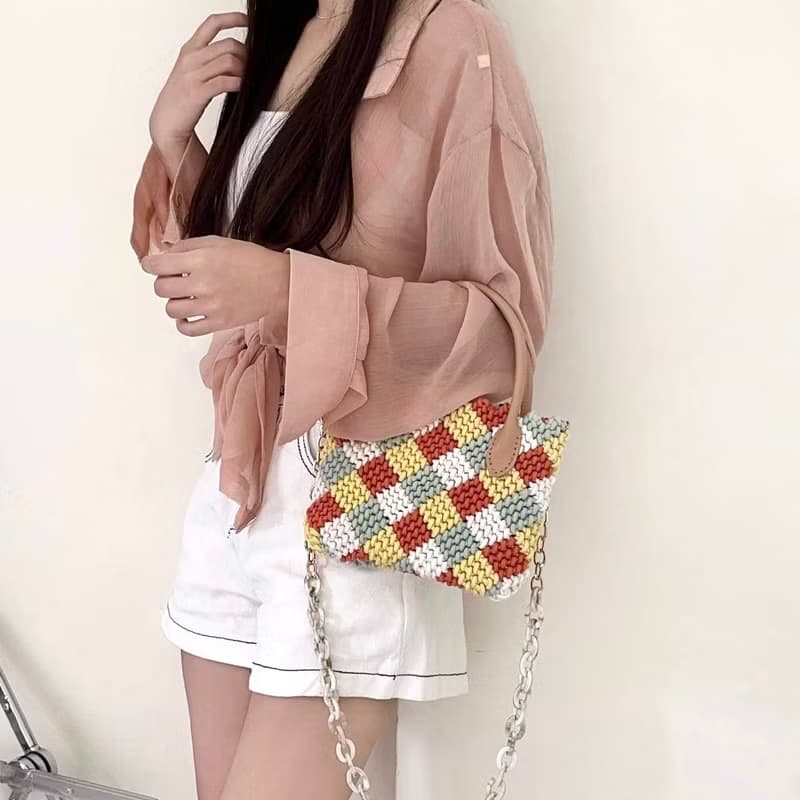 INS 多彩配色包【Macrame bag】