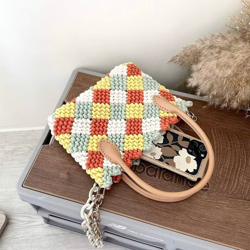 INS 多彩配色包【Macrame bag】